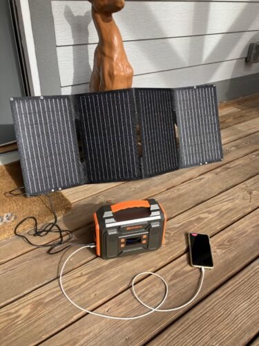 ZeroKor 300W Portable Solar Generator with 60W Foldable Panel – 280Wh Lithium Battery Power Station – Pure Sine Wave 110V AC/DC/USB Outlets – 5.1 lbs (2.3 kg) Lightweight – for RV, Home Backup, Camping photo review