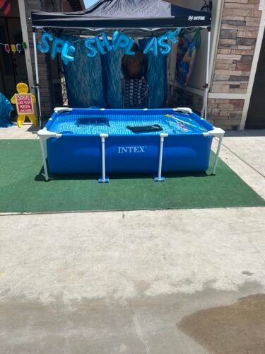 Intex 9.8ft x 6.6ft x 29.5in (300cm x 201cm x 75cm) Rectangular Above Ground Pool with Metal Frame & Flow Control Valve – Easy Setup Family Backyard Pool – 4,500L Capacity – Blue photo review