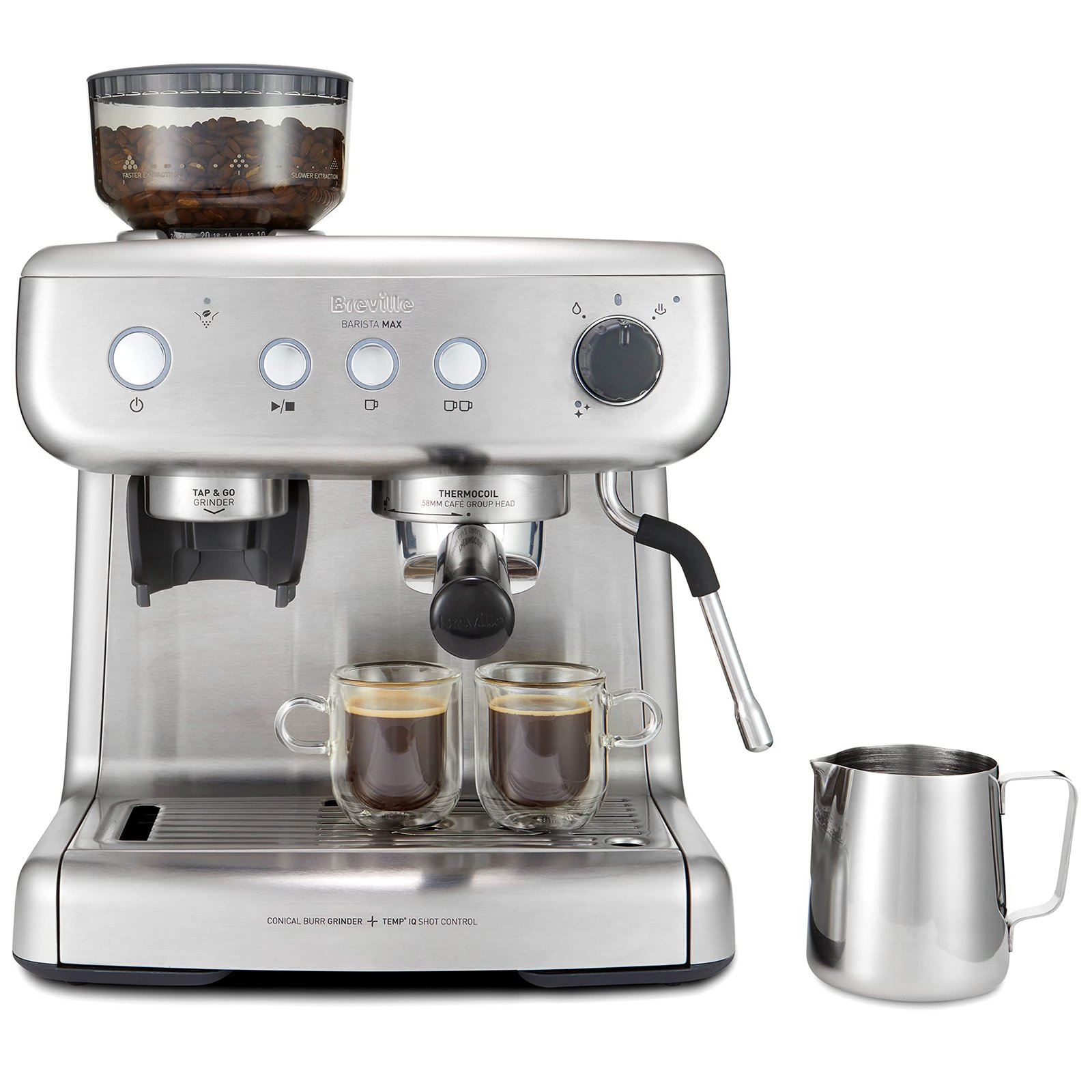 Breville Barista Max Espresso Machine – Integrated Bean Grinder, Milk Frother, 15 Bar Pump, 2.8L Tank, Stainless Steel Espresso, Latte & Cappuccino Maker - Image 4