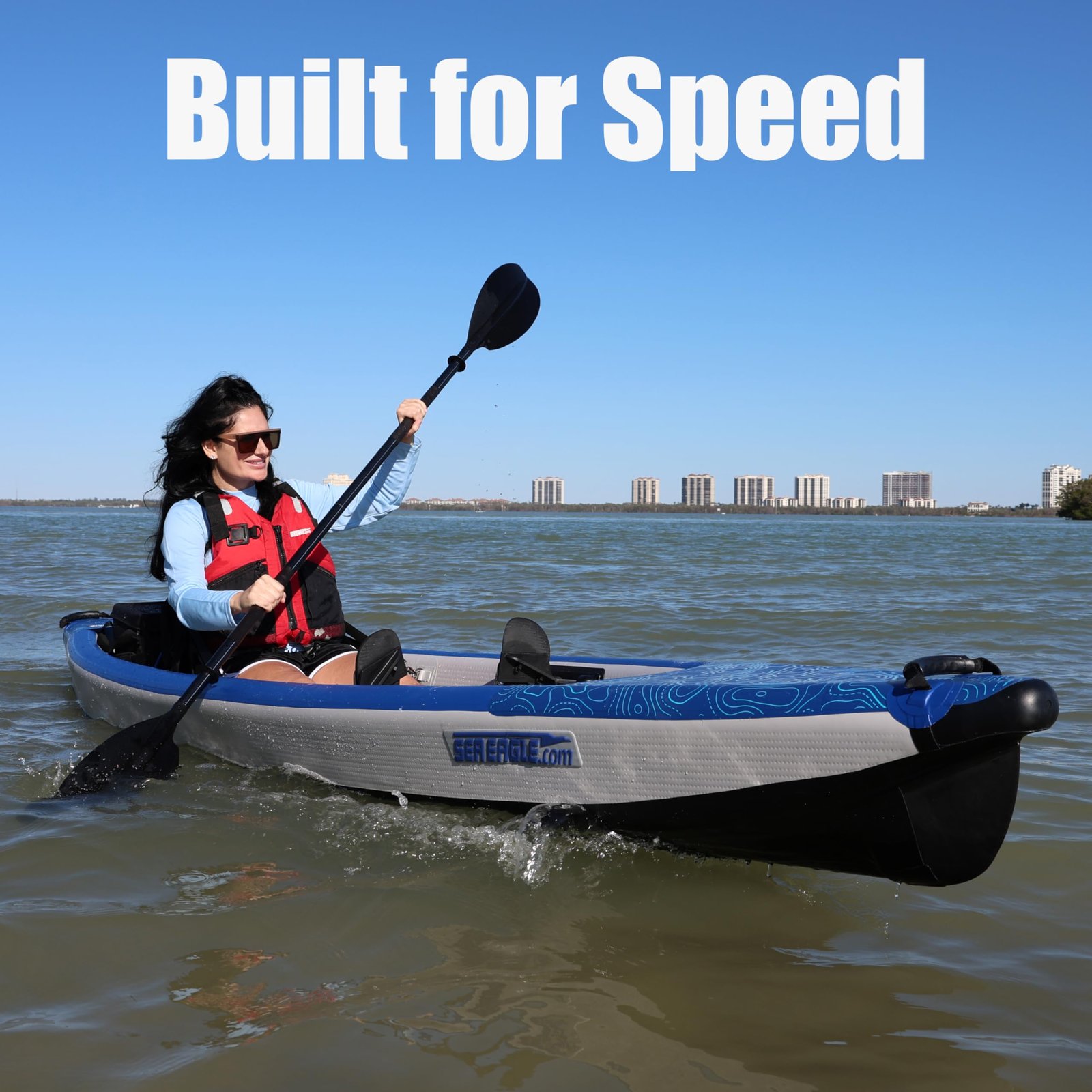 Sea Eagle RazorLite 393RL Inflatable Kayak – Ultra-Light Drop-Stitch Touring Kayak (Solo/Tandem) with FlexBrace2 Footrests, Tall Back Seat, Paddle, Pump & Backpack - Image 33