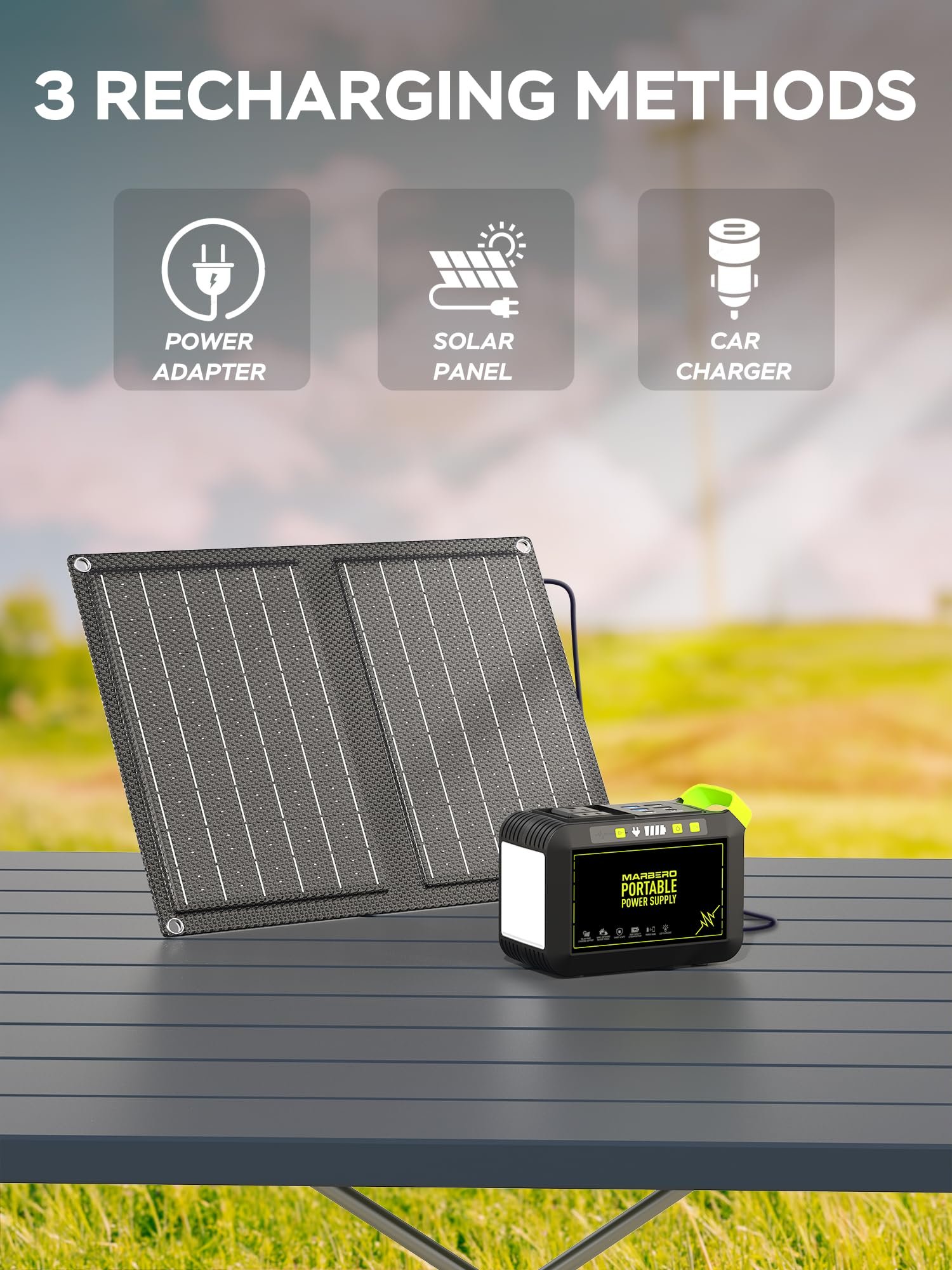 MARBERO M82 Portable Power Station – 88Wh/24000mAh Lithium Battery | 80W AC Output | Solar Rechargeable Backup Power Bank for Camping, Emergency, RV & Outdoor Use - Image 41
