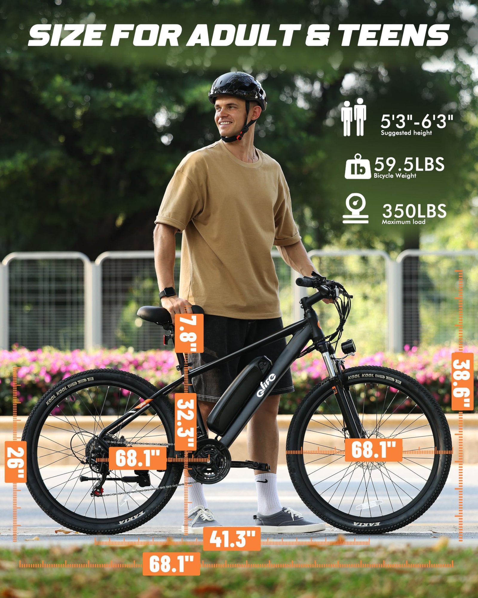 Racer Electric Bike for Adults - 21-Speed Mountain Lightweight Ebike with Peak 750W 22MPH Brushless Motor, 375Wh Removable Battery, 26X2.1 Tire Step Over E-MTB, Up to 40 Miles - Image 37