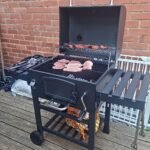 CosmoGrill Outdoor XL Charcoal Smoker BBQ Grill – Adjustable Charcoal Pan, Built-in Thermometer, 2 Side Tables, Chimney & Wheels – Portable Garden Barbecue Smoker photo review