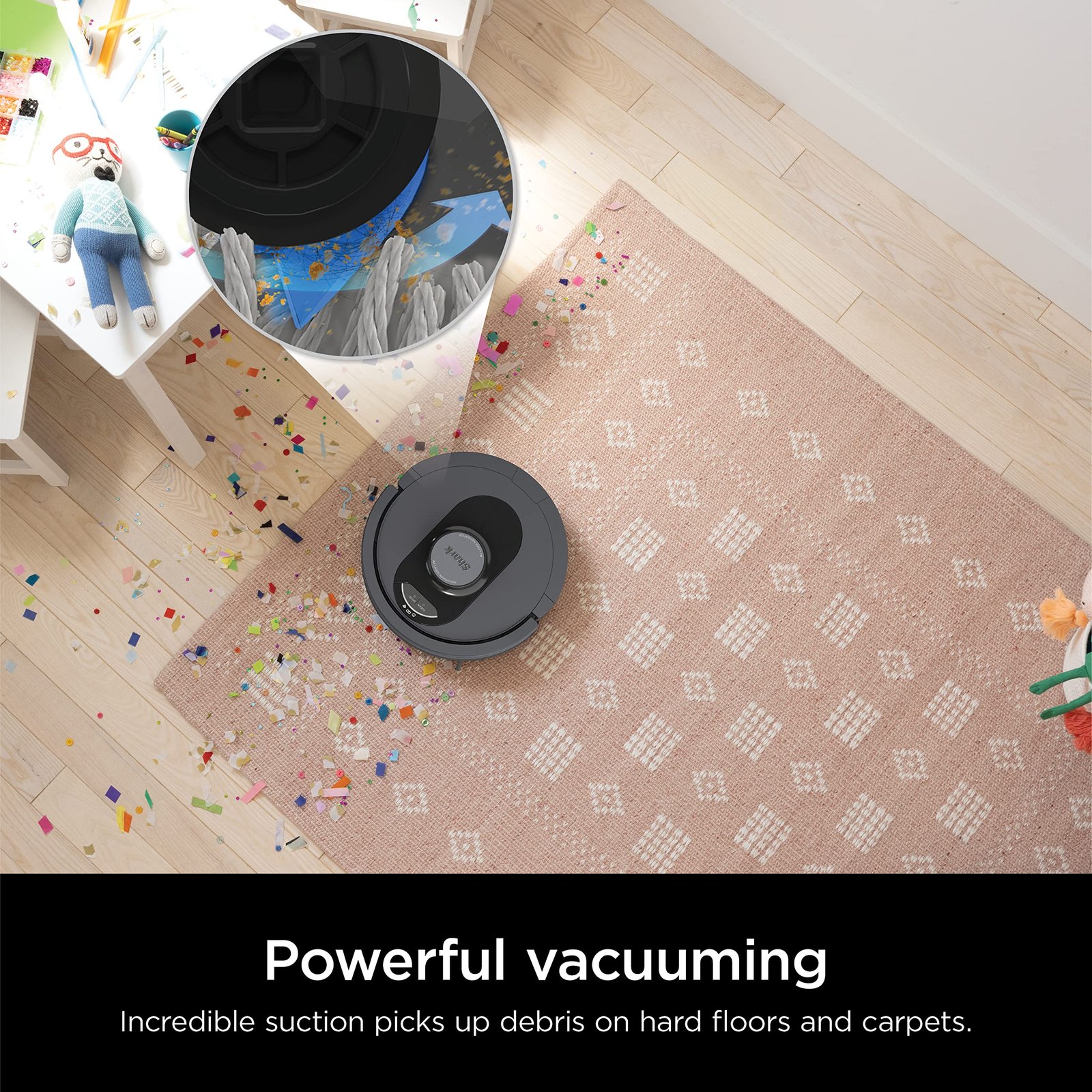 Shark AV2501S AI Ultra Robot Vacuum with HEPA Self-Empty Base, Matrix Clean Navigation, 30-Day Bagless Capacity, Smart Mapping, Voice/App Control, Perfect for Pet Hair & All Floors, Dark Grey - Image 16