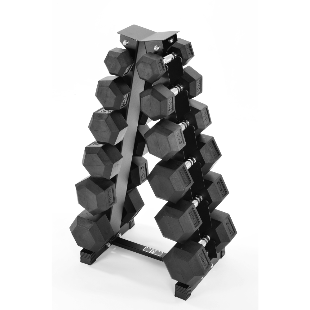 5kg-30kg Hex Dumbbell Set & 6-Tier Rack - Image 2