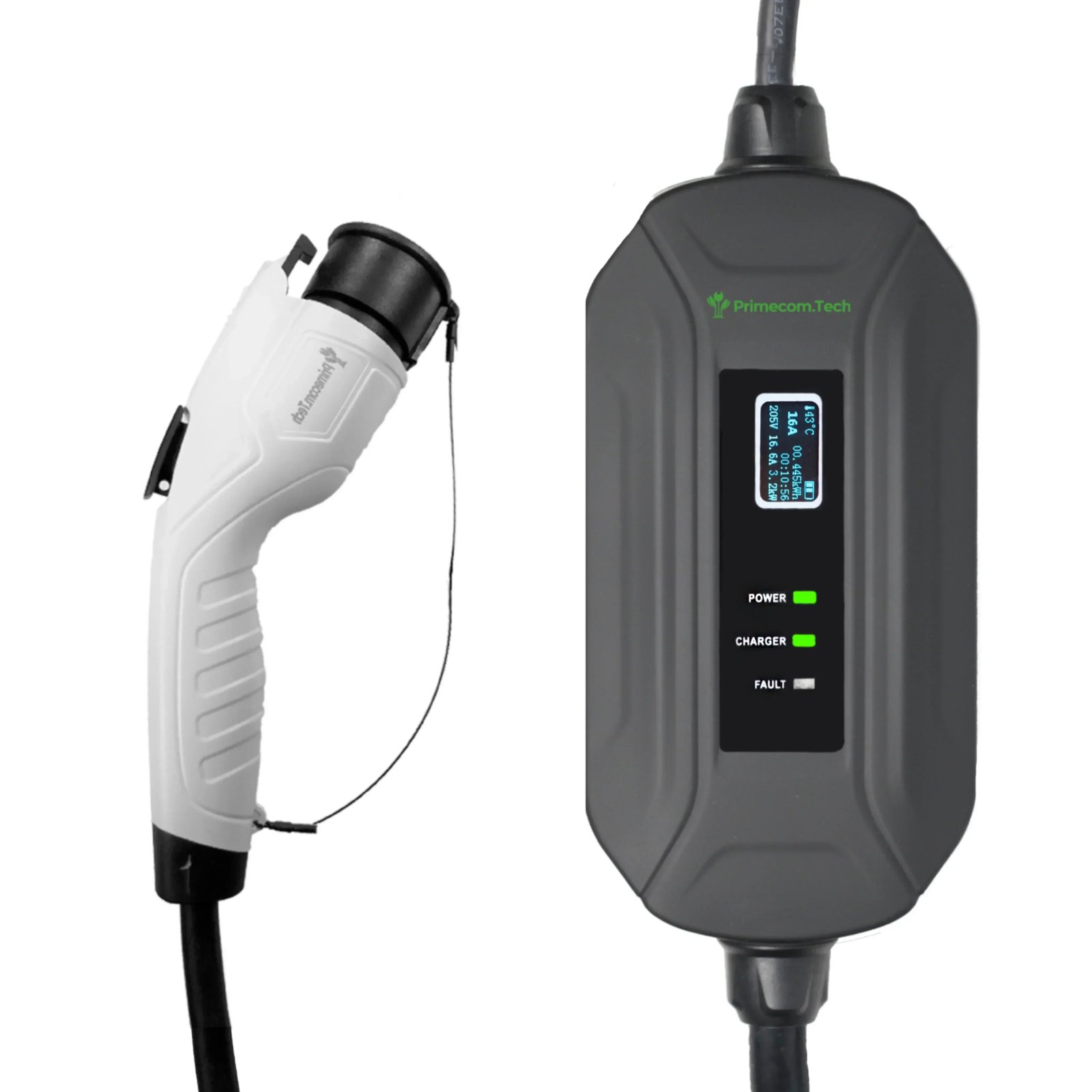 Primecom.Tech 16 Amp Level 2 Electric Vehicle (EV) Charger 3X to 4X faster 220 Volt 30', 40', 50' Feet Lengths Only In ElectoGb